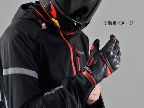 デイトナ DAYTONA HBG-036 スポーツショートグローブ ブラック/レッド Lサイズ 15823