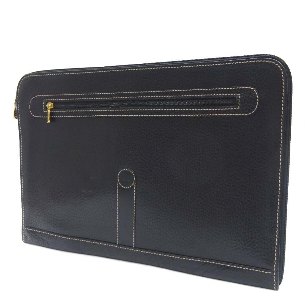 バリー ドキュメントケース クラッチバッグ メンズ レザー ブラック 中古 送料無(wú)料 BALLY