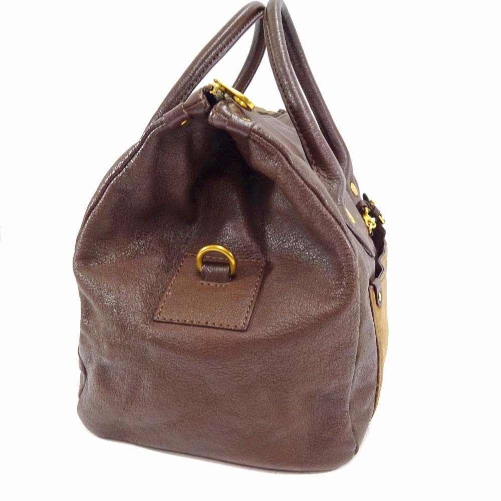 マークバイマークジェイコブス パスケース付き 2WAY ハンドバッグ レディース レザー ブラウン 中古 MARC BY MARC JACOBS