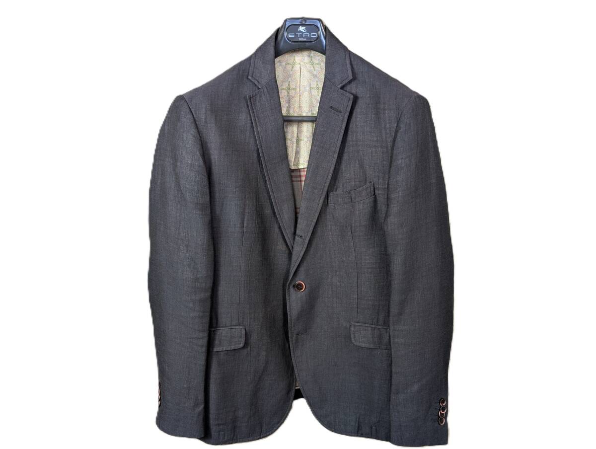 [私物?美品] エトロ ETRO イタリア制 リネン＆コットン サマージャケット（No,3262)
