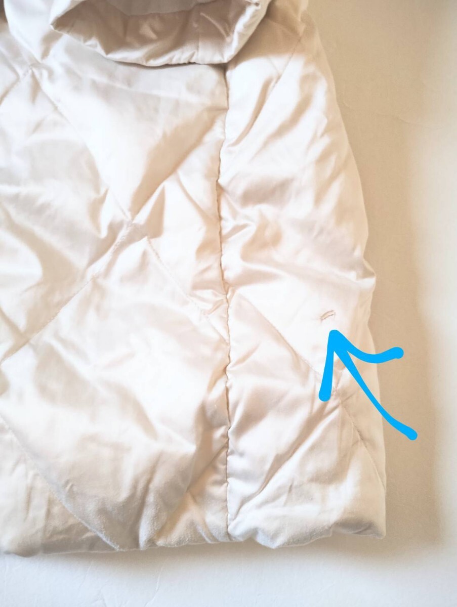 PRADA シルクMIX ロングジャケット ロングコート サイズ40 L相當(dāng) オフホワイト アウター 軽量