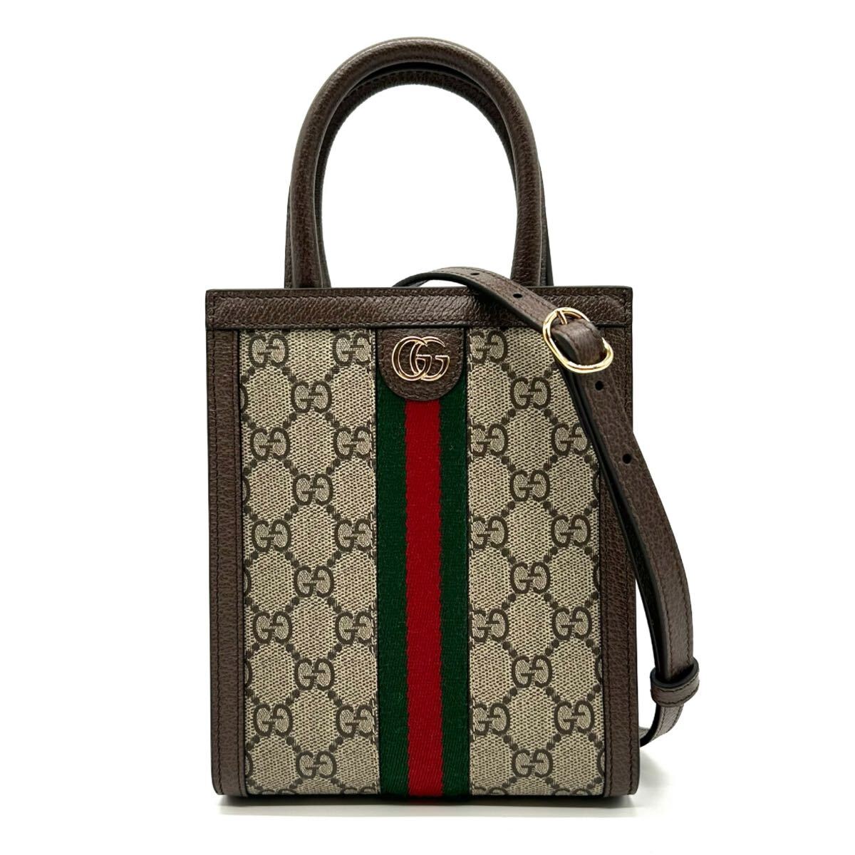即発!GUCCI OPHDIA GGスプリーム 2ハンドル ショルダー バッグ GUCCI グッチ オフィディア 美品 ミニバッグ 2way ショルダー