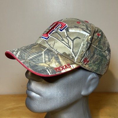 Texas Rangers Real Tree Camo 47 Brand OSFA Hat Cap Raised T Logo Embroidered 海外 即決