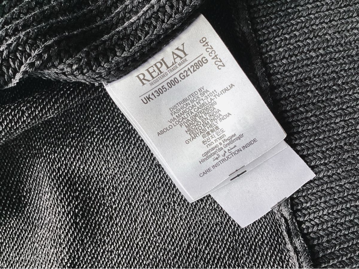 【REPLAY】リプレイ　ライダースデザイン　コットンニット　セーター　ジャケット　カーディガン　XS　定価38000円＋税_画像8