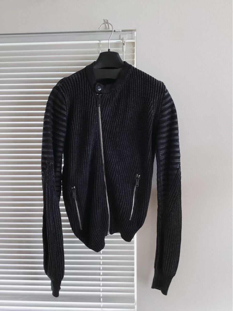 【REPLAY】リプレイ　ライダースデザイン　コットンニット　セーター　ジャケット　カーディガン　XS　定価38000円＋税_画像1