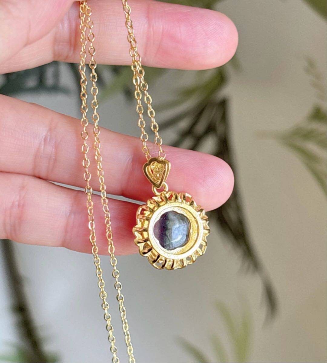 【天然石】レインボーフローライト 花のネックレス（A4604）_画像7