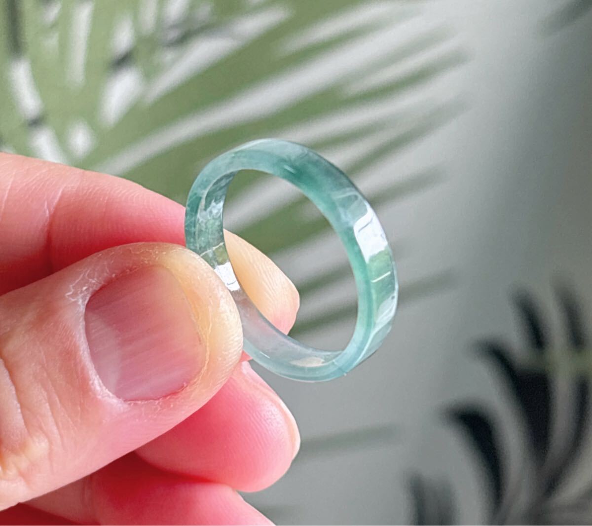 天然石 藍水本翡翠（A）リング指輪（番号A4629）_画像7