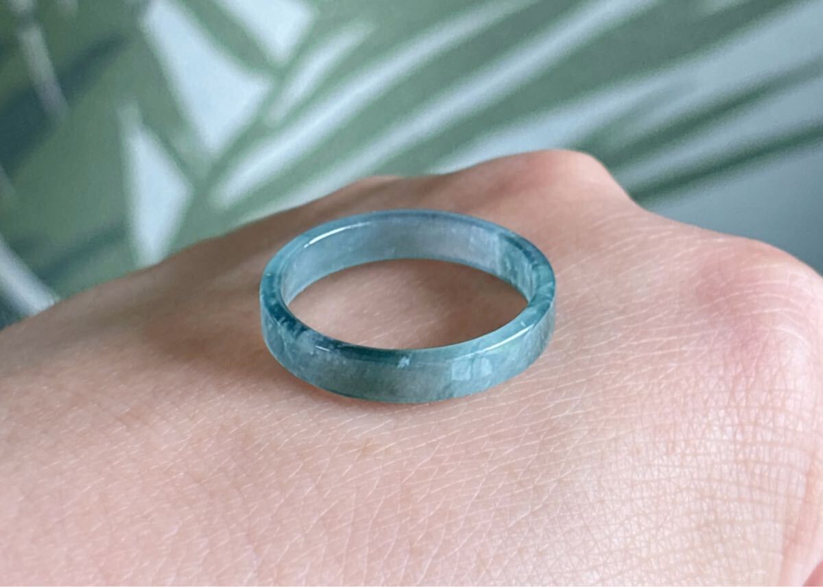 天然石 藍水本翡翠（A）リング指輪（番号A4629）_画像3