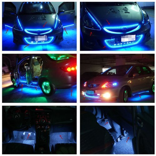 【匿名配送】 LEDテープライト ブルー 600連 白ベース 専用コネクター付 5m 防水 12V LED テープ 青 車 自動車 バイク オートバイ
