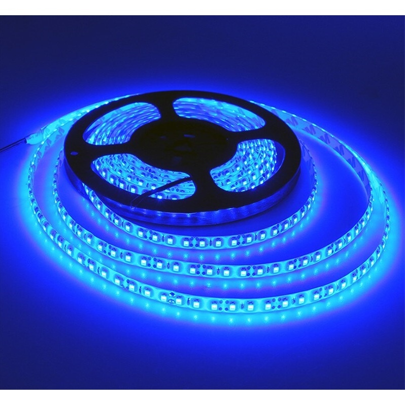 【匿名配送】 LEDテープライト ブルー 600連 白ベース 専用コネクター付 5m 防水 12V LED テープ 青 車 自動車 バイク オートバイ