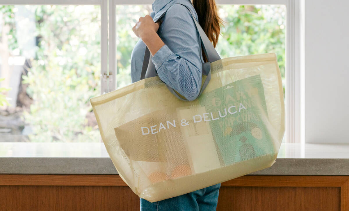 ◆ディーンアンドデルーカ/DEAN AND DELUCA☆メッシュトートバッグ★シトラスイエロー　BIGサイズ