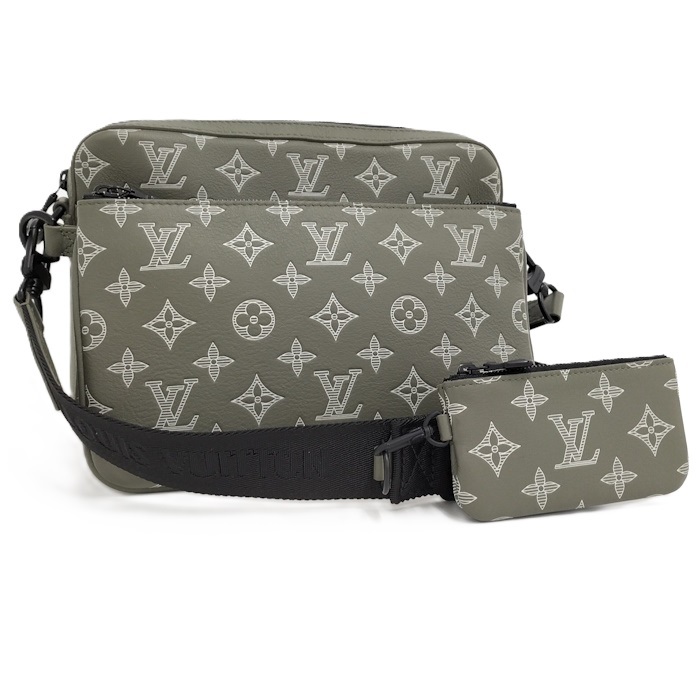 LOUIS VUITTON トリオメッセンジャー ショルダーバッグ モノグラム シャドウ オリーブ グリーン M12490_画像1