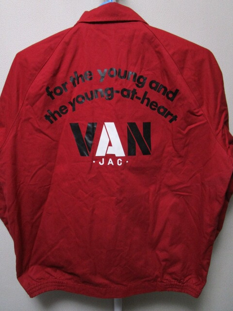 レア！VAN JACKET アーチロゴ スイングトップ?赤／レッド（ヴァンジャケットベルソンジャパンKentタグジャンパー00sビンテージアイビー）