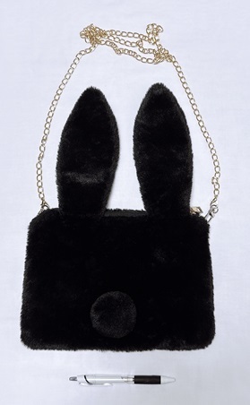 ◆黒うさぎ ファー ショルダーバッグ/中古美品