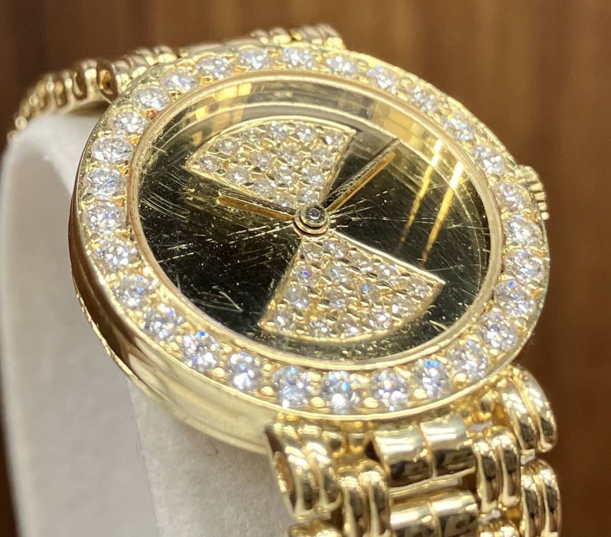Chopard ショパール クォーツ レディース 腕時(shí)計(jì) 879.1 ダイヤベゼル 金無垢 K18 総重量48.0g 店舗受取可