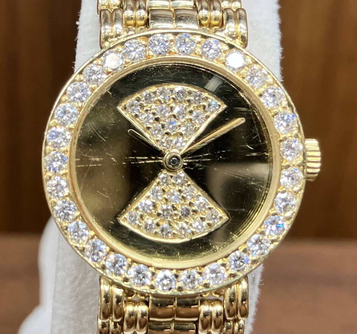 Chopard ショパール クォーツ レディース 腕時(shí)計(jì) 879.1 ダイヤベゼル 金無垢 K18 総重量48.0g 店舗受取可