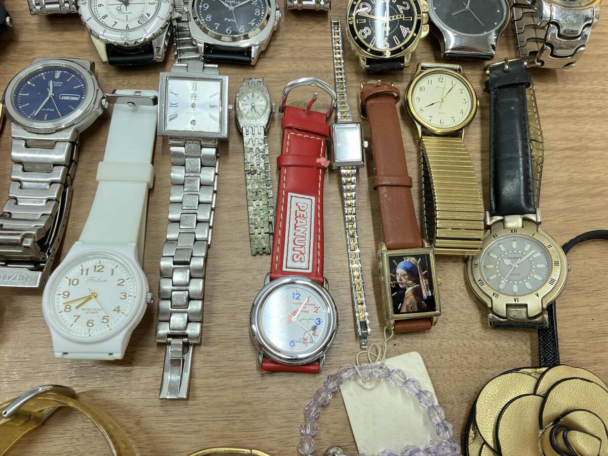 ジャンク ジャンク 腕時計 SEIKO CASIO REGUNO Baby-G ティンカーベル Disney エルモ スヌーピー CITIZEN ZOPPINI swatch など50點