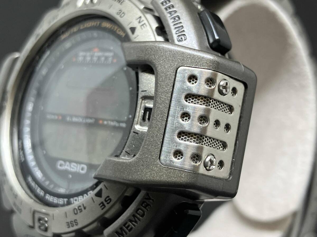 【1円スタート】ジャンク 稼働 CASIO PRO TREK プロトレック ハンティングワールド コラボモデル PRT-420 クォーツ 腕時計 チタン 一部不良