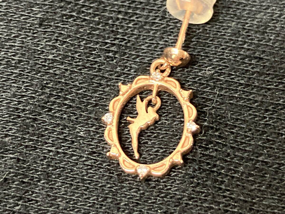 K10 透明石 ティンカーベル ピアス 約1.8g_画像5