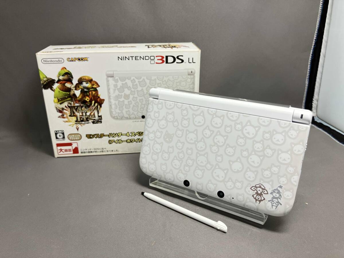 人気ブランドの新作 ニンテンドー3DS アイルーホワイト モンスターハンター4 本体 LL ニンテンドー3DS LL本体