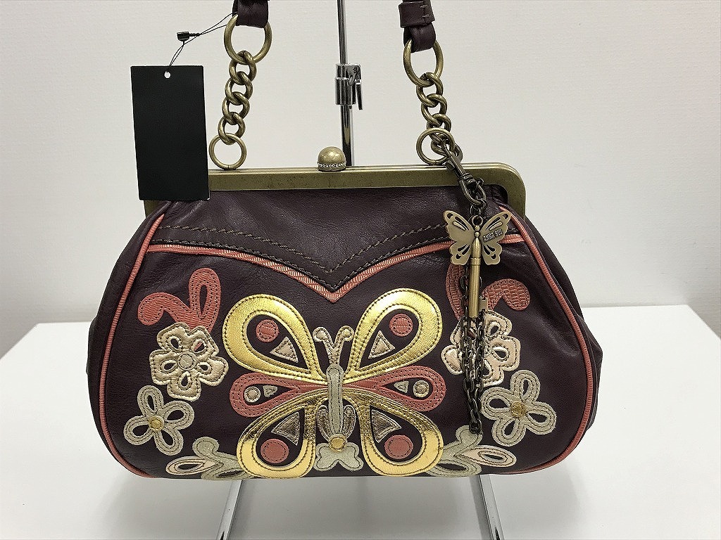 アナスイ ANNA　SUI タグ付 程よいきちんと感で魅せる！上品でエレガントなお灑落の魅力 がま口 ハンドバッグ ショルダー 肩掛け
