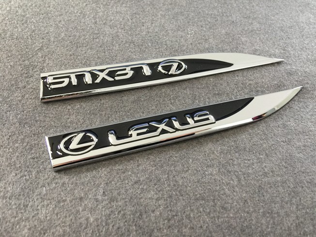 ★レクサス　LEXUS★ブラック★ 金屬ステッカー エンブレム デカール 2枚セット 3D 立體 車用裝飾 両面テープで取付簡単