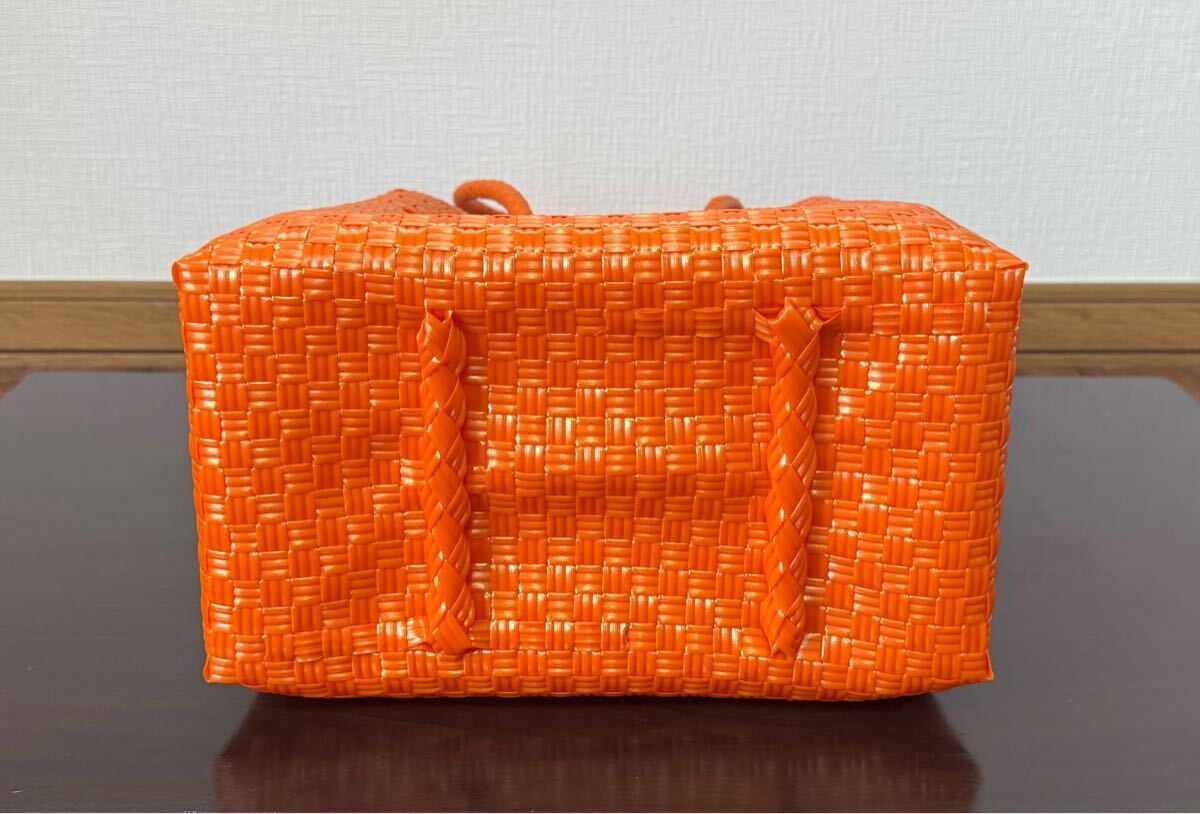 プラカゴ メルカド かごバッグ カゴバッグ トートバッグ ハンドメイド パサール オレンジ レアカラー　Mサイズ　縦型