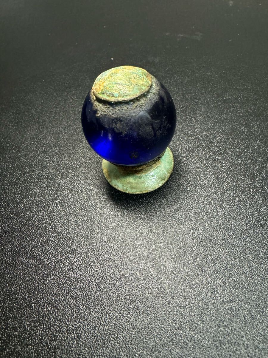 中国 仏像 残欠 宝冠 宝珠 ガラス 仏教美術 発掘 出土 骨董 古