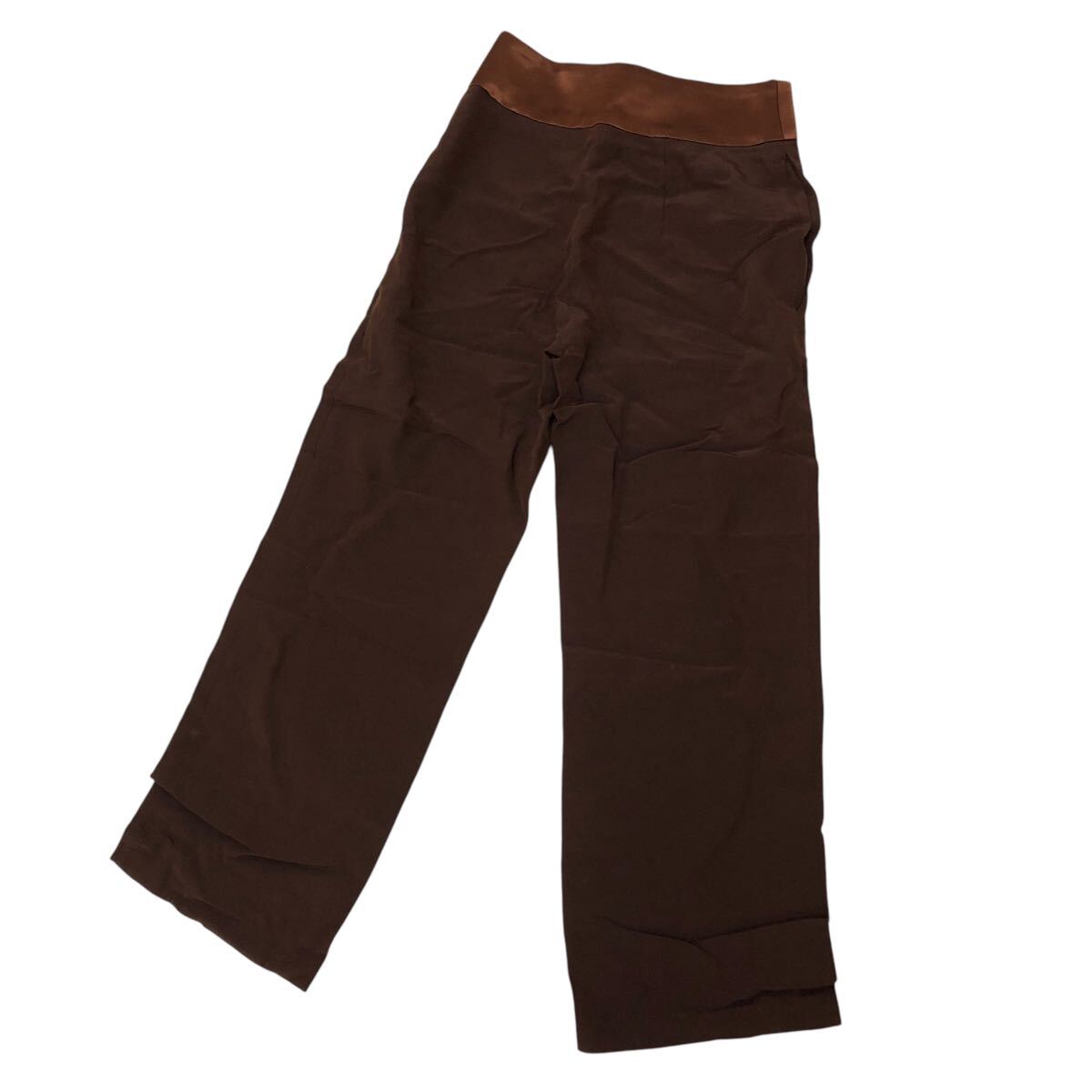 K311-45 Италия производства Salvatore Ferragamo Salvatore Ferragamo linen лен . flare pants низ оттенок коричневого женский I 38