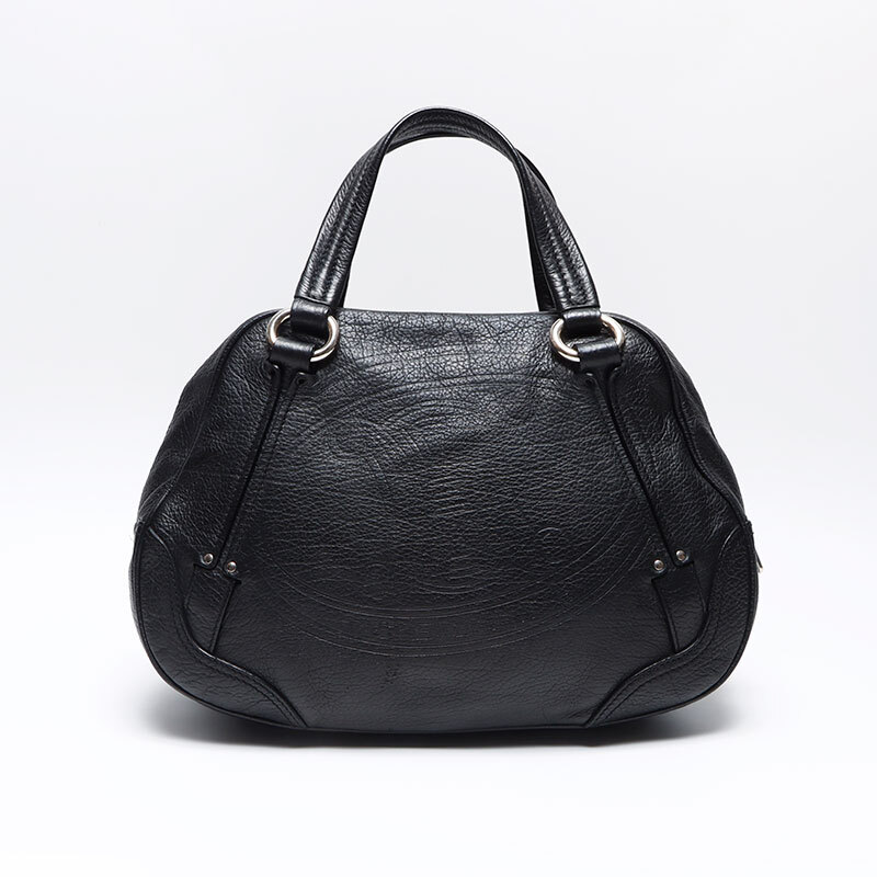 セリーヌ CELINE ハンドバッグ トリオンフ レザー ロゴ ボストンバッグ ブラック