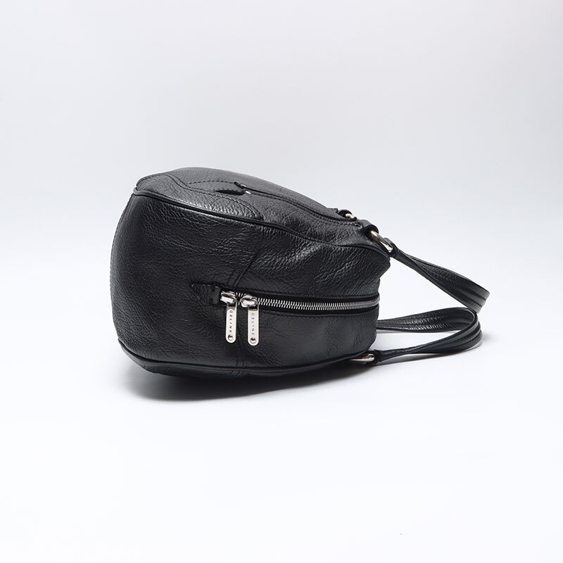 セリーヌ CELINE ハンドバッグ トリオンフ レザー ロゴ ボストンバッグ ブラック