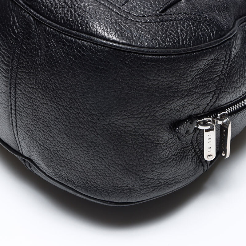 セリーヌ CELINE ハンドバッグ トリオンフ レザー ロゴ ボストンバッグ ブラック