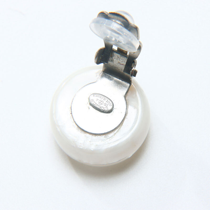 シャネル CHANEL イヤリング 99A 1999 ココマーク ボタン ラウンド ホワイト