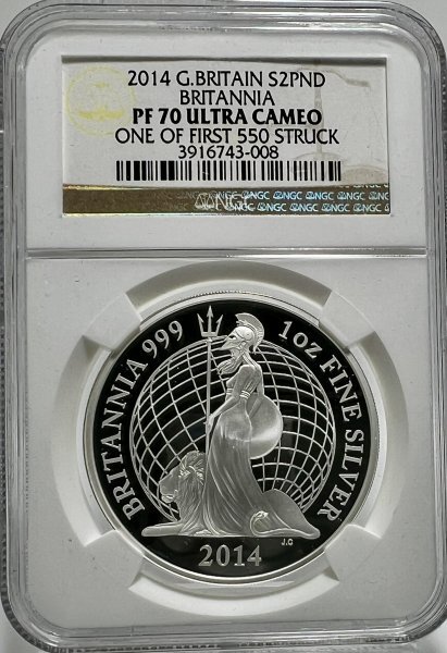 2014 ブリタニア ウナ ライオン £2 プルーフ銀貨 NGC PF70UC③ 2014 ブリタニア ウナ ライオン £2 プルーフ銀貨 NGC PF70UC③