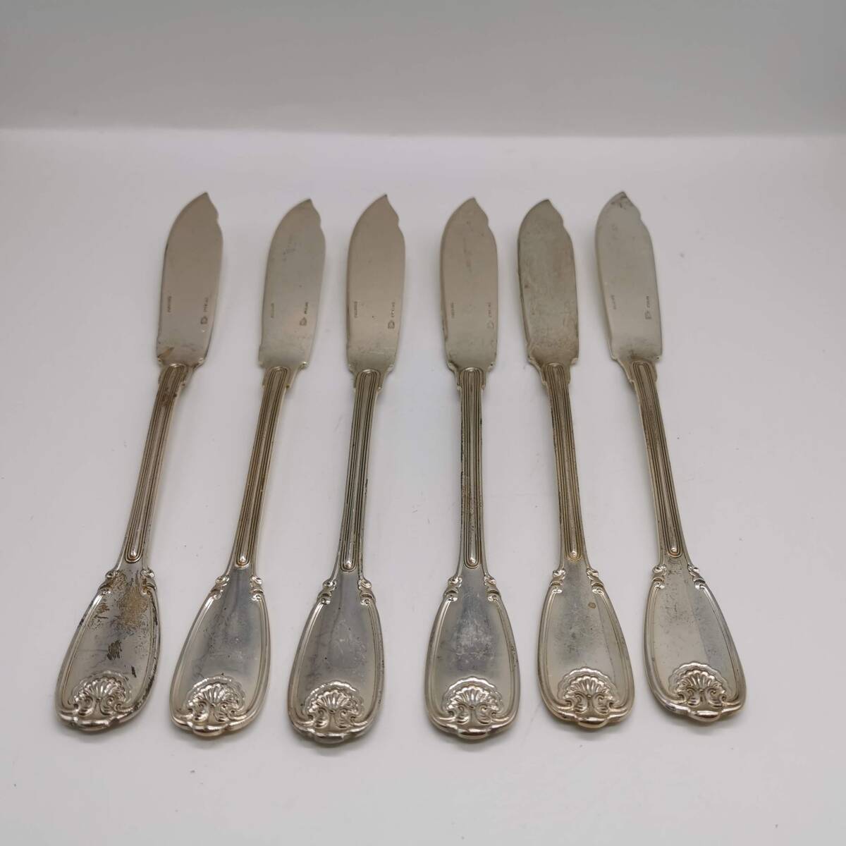 170514S64-0520S14■Christofle クリストフル■銀製 20.5cm バターナイフ 6点 SV925/スターリングシルバー カトラリー