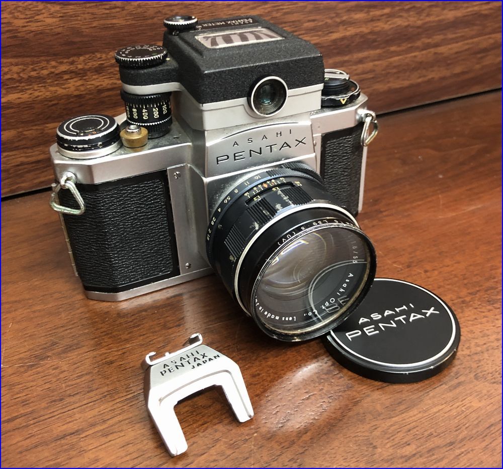 1スタ！！ASAHI PENTAX SV AOG アサヒペンタックス シルバー 本體　レンズ 露出計(jì)付　ジャンク品