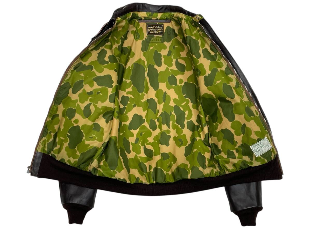 未使用品 希少モデル 36 THE REAL McCOY'S MJ15101 TYPE A-2 CAMO-CHUTE リアルマッコイズ フライトジャケット カモ パラシュート