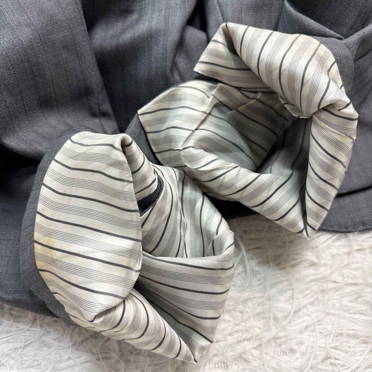 【希少XLサイズ!!!】Ermenegildo Zegna エルメネジルドゼニア セットアップ スーツ シルク TROFEO 600 メンズ 2B ストライプ サイズ50