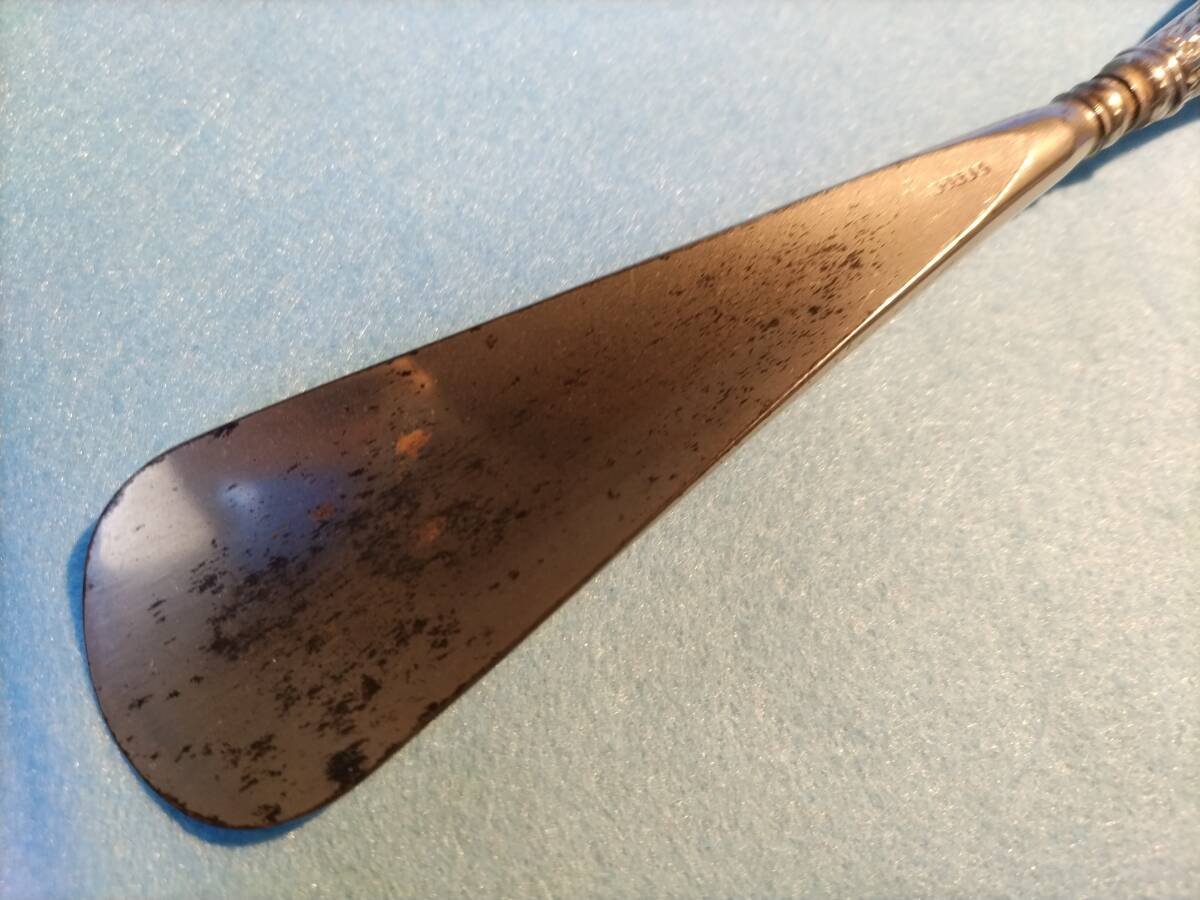 英国アンティーク 純銀 スターリングシルバー ハンドル 靴べら シューホーン ホールマーク 刻印 1901年 エドワディアン ビンテージ蚤の市①_画像7