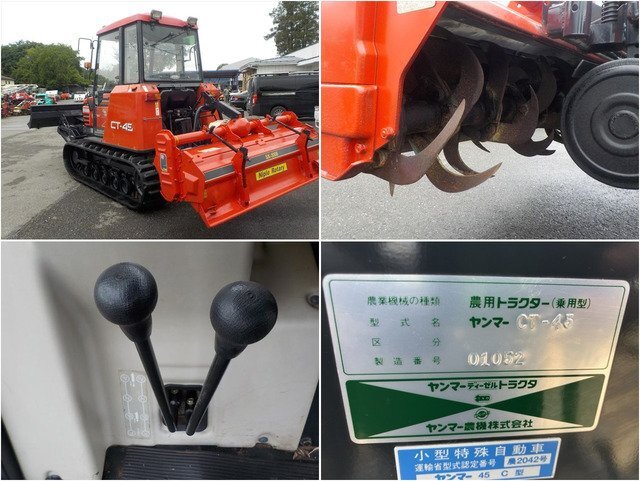 * Yanmar : трактор : полный crawler :45 лошадиные силы :. земля доска : кабина : автоматика горизонтальный : внешний гидравлический : действующий 630: роторный : Tochigi : рассылка возможно :CT-45:HIKOUSEN