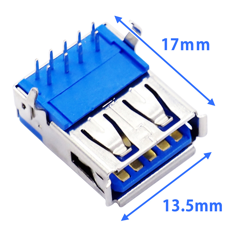 【4個(gè)セット】USB-A メスコネクタ 基盤用 半田付け 9ピン USB3.0 5Gbps 対応
