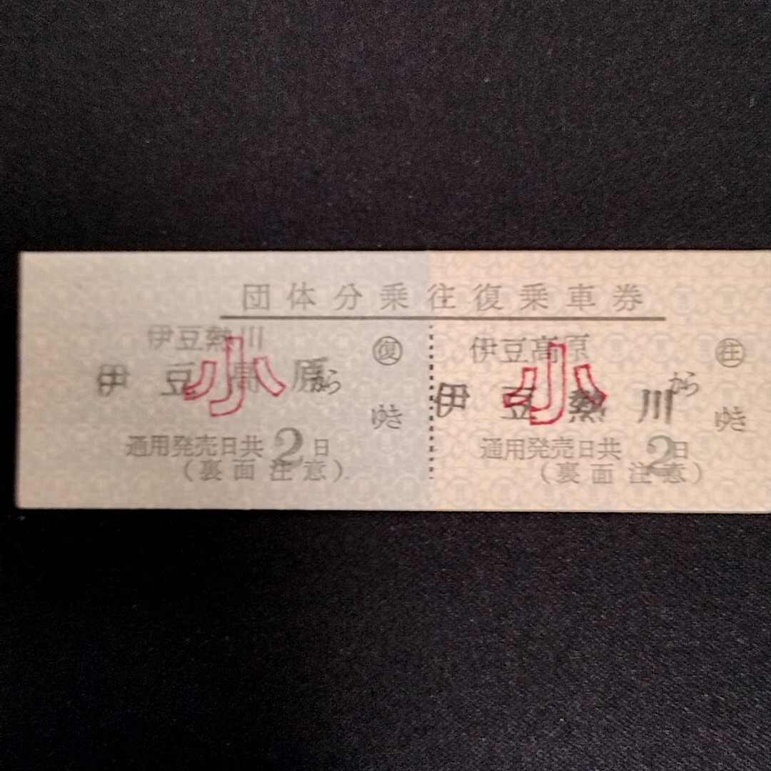 【4485】団體分乗往復(fù)乗車券 伊豆急行 鉄道 硬券 古い切符 D型