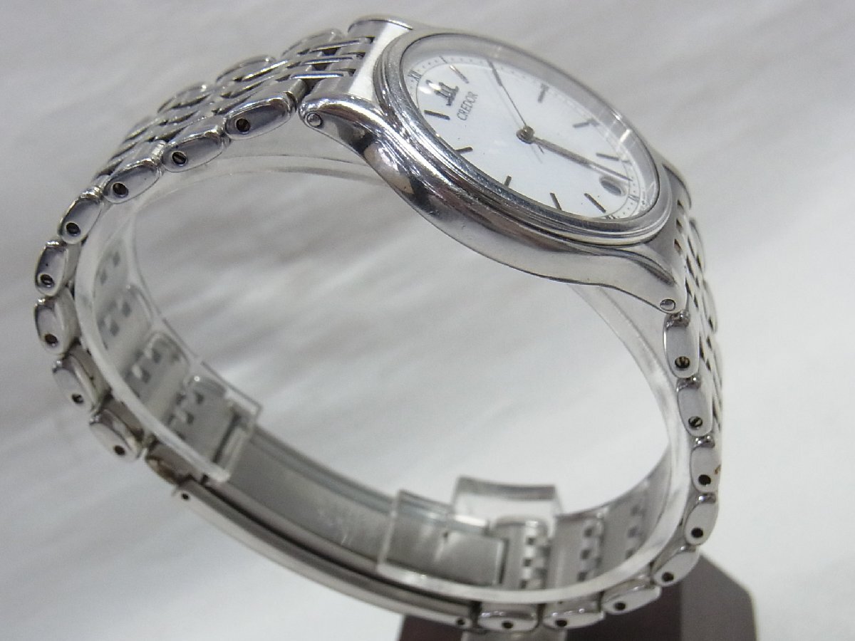 1円～【稼働?ジャンク】セイコー SEIKO クレドール CREDOR 9572-6000 フォーマルウォッチ メンズ 腕時(shí)計(jì) クオーツ 3針 デイト ラウンド SS