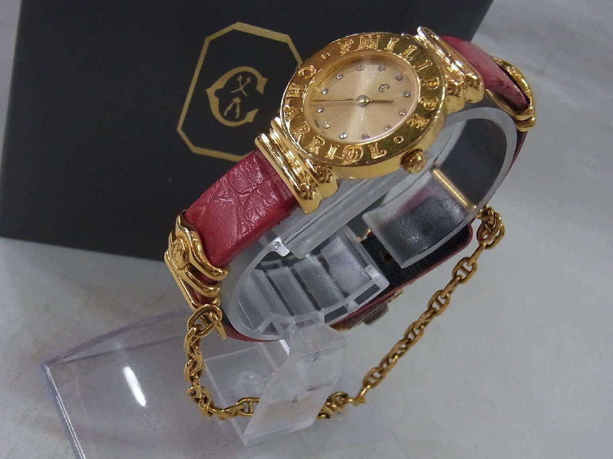 1円～【稼働】シャリオール PHILIPPE CHARRIOL サントロペ 28.9.1487 フォーマルウォッチ レディース 腕時計 クオーツ 2針 ラウンド SSｘGP