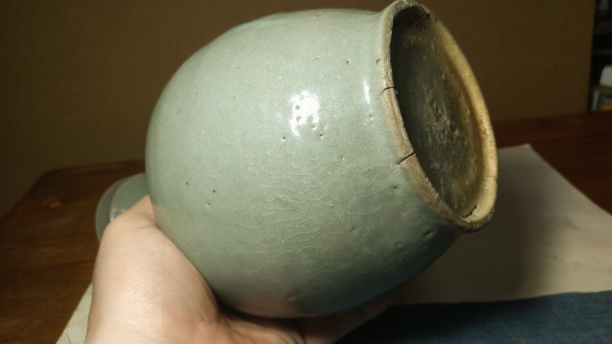 哲】【特別出品】釉色の美しい高麗青磁花瓶（高麗時代・12世紀