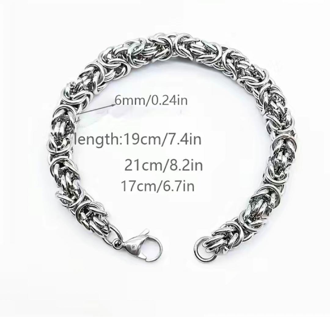 861★新品未使用★メンズ シルバー ブレスレット s925 刻印 太チェーン ストリート 21㎝ バングル ロック アクセサリー パンク 韓國(guó)