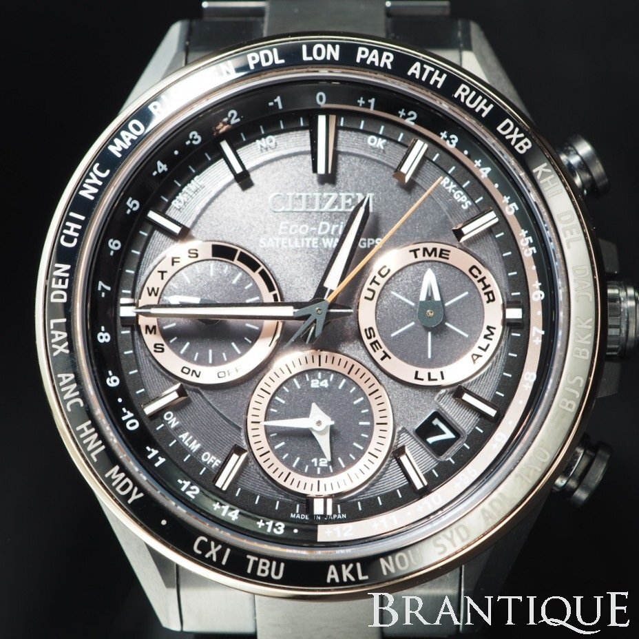 ■1円~/定価297,000円■ CITIZEN アテッササテライトウェーブ F950-T027318 CC4016-67E チタン 電波ソーラー USED 箱 保 腕時(shí)計(jì) 「26571」