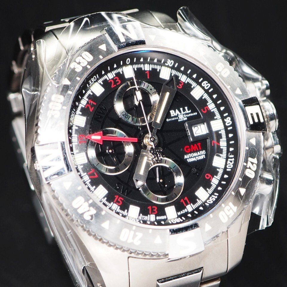 ◆美品 修理上がりたて◆ BALL ボール エンジニア ハイドロ カーボン DC2036C-SJ-BK AT デイト メンズ 腕時計 保?箱 「25639」