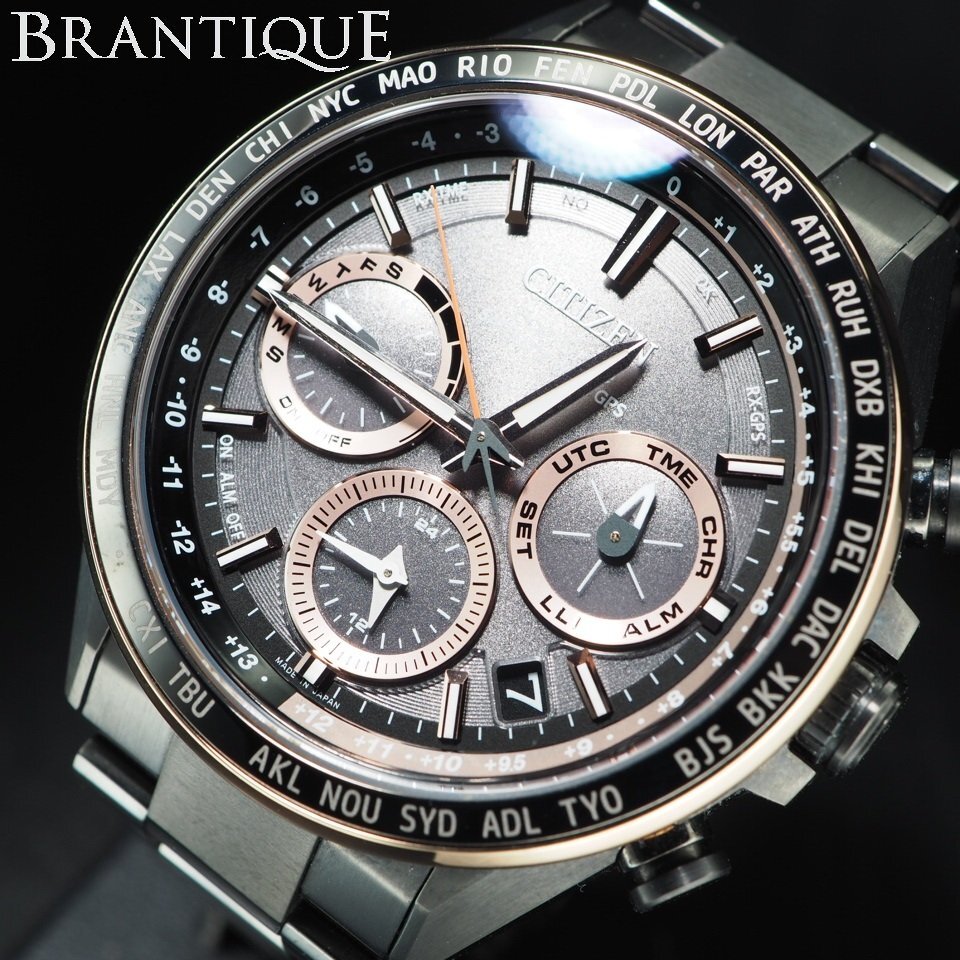 ■1円~/定価297,000円■ CITIZEN アテッササテライトウェーブ F950-T027318 CC4016-67E チタン 電波ソーラー USED 箱 保 腕時(shí)計(jì) 「26571」