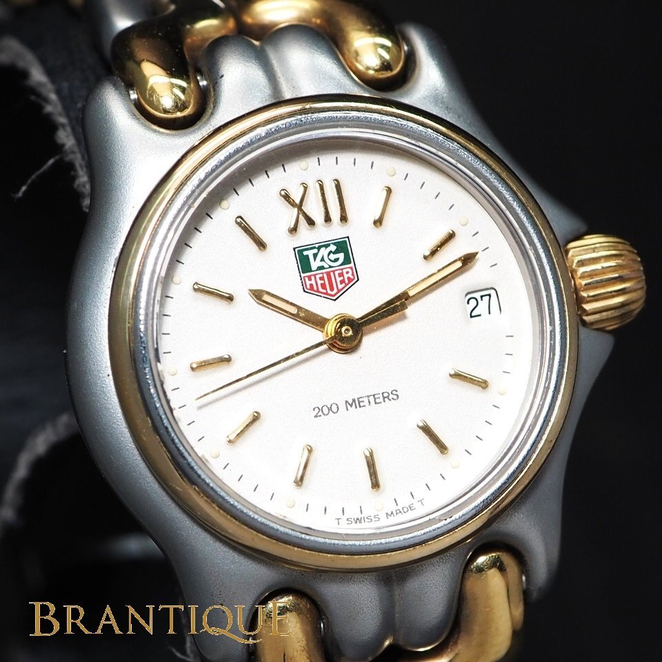 1～円【電池交換済み】TAG HEUER タグ ホイヤー プロフェッショナル 200ｍ GP/SS QZ S05.008M デイト レディース 腕時計 「26575」